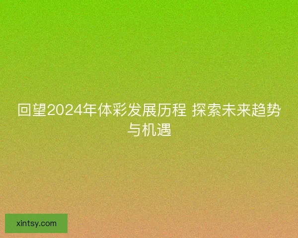 回望2024年体彩发展历程 探索未来趋势与机遇