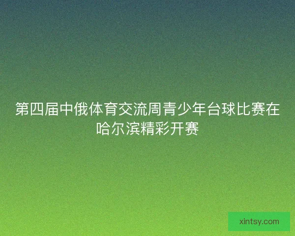 第四届中俄体育交流周青少年台球比赛在哈尔滨精彩开赛