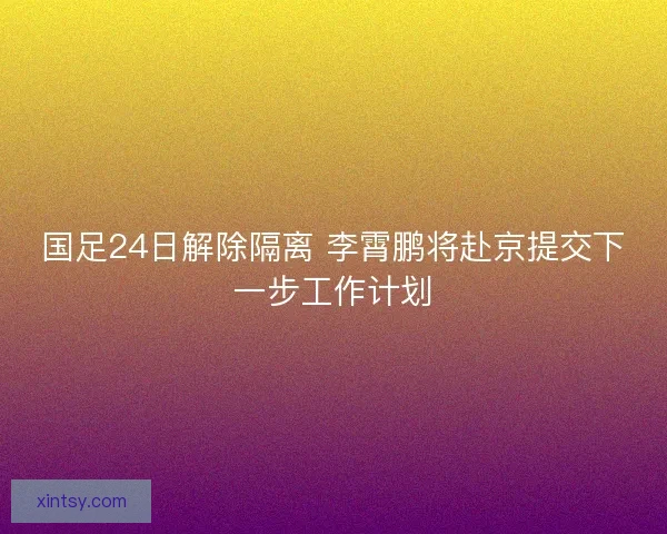 国足24日解除隔离 李霄鹏将赴京提交下一步工作计划 国足24日解除隔离 李霄鹏将赴京提交下一步工作计划